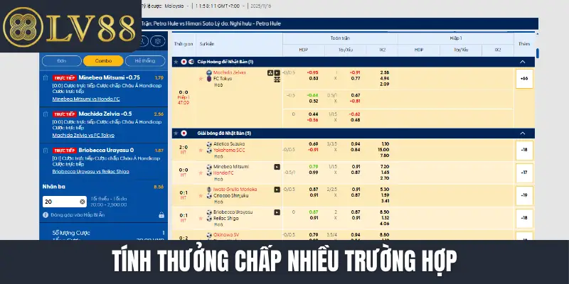 Tính thưởng chấp nhiều trường hợp