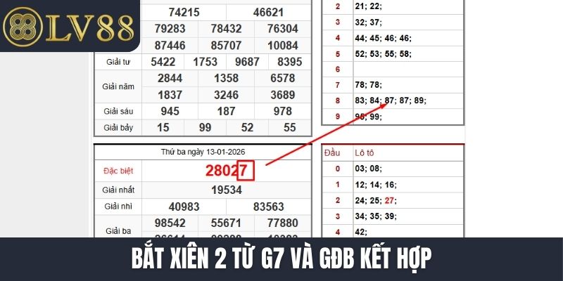 Bắt xiên 2 từ G7 và GĐB kết hợp
